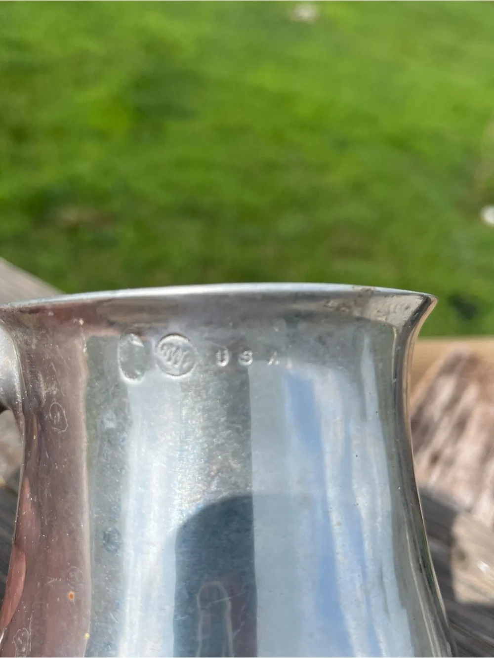 Vintage Wilton Mount Joy Pewter Metal Silver Finish French Country Mug 12-14oz